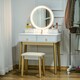 image 2 of HOMCOM Dressing Table Set With LED Mirror, Stool & 4 Drawers Makeup Desk White