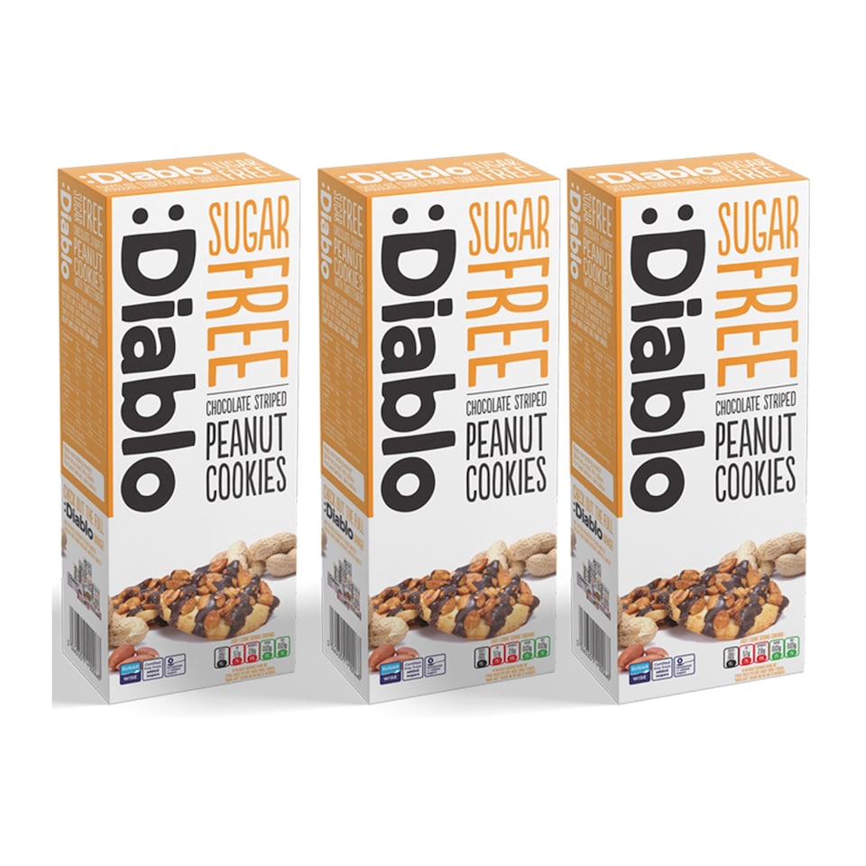 image 1 of Diablo Sugar Free Chocolate and Peanut Cookies 150g 3 Pack