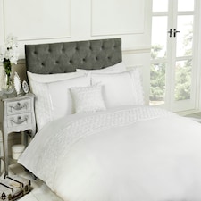 Limoges Polycotton Floral Duvet with Pillowcase White | Super King