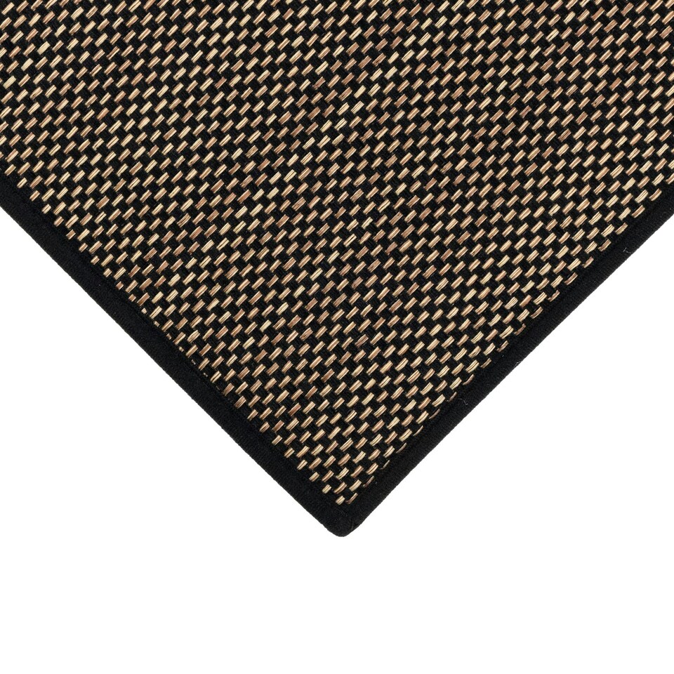 image 1 of JVL Antarra Machine Washable Entrance Runner Doormat, 50x150cm - Black/Brown