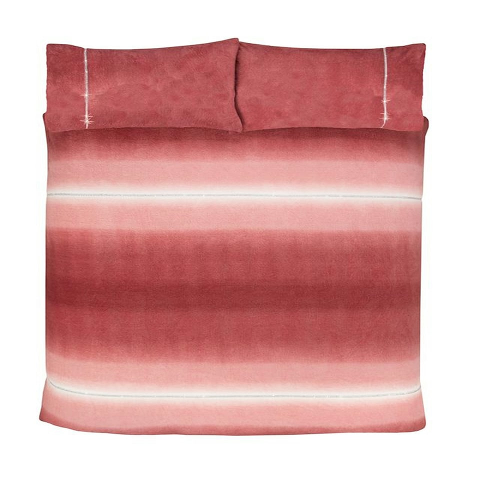 image 1 of Diamante Teddy Duvet Cover Set with Pillowcase Pink | Single