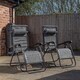 image 2 of Pack of 2 Multi Position Garden Gravity Relaxer Chair Sun Loungers with Sun Canopy in Grey | Grey | Grey