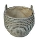 image 1 of Small Antique Wash Stumpy Wicker Basket Brown