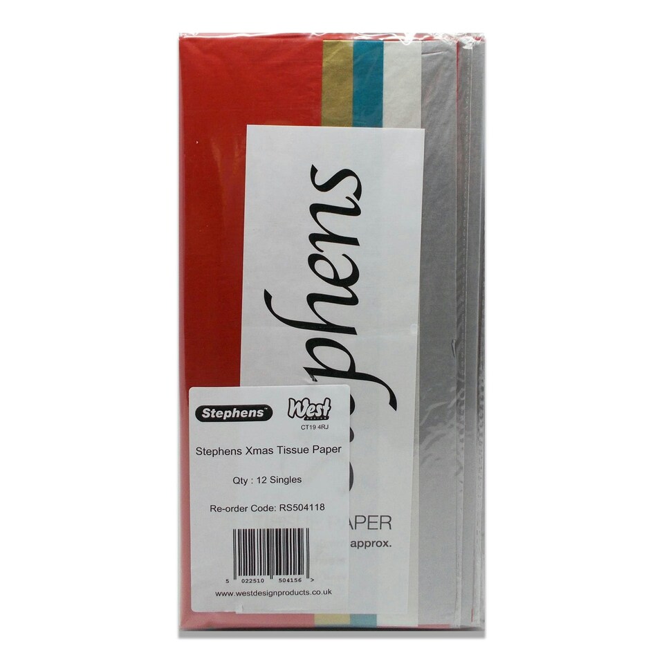 SPH TISSUE XMAS ASSTD 5s - Stephens - RS504118 N/A