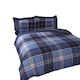 image 5 of Argyle Design Tartan Polyester Duvet Set With Pillowcase Red | King