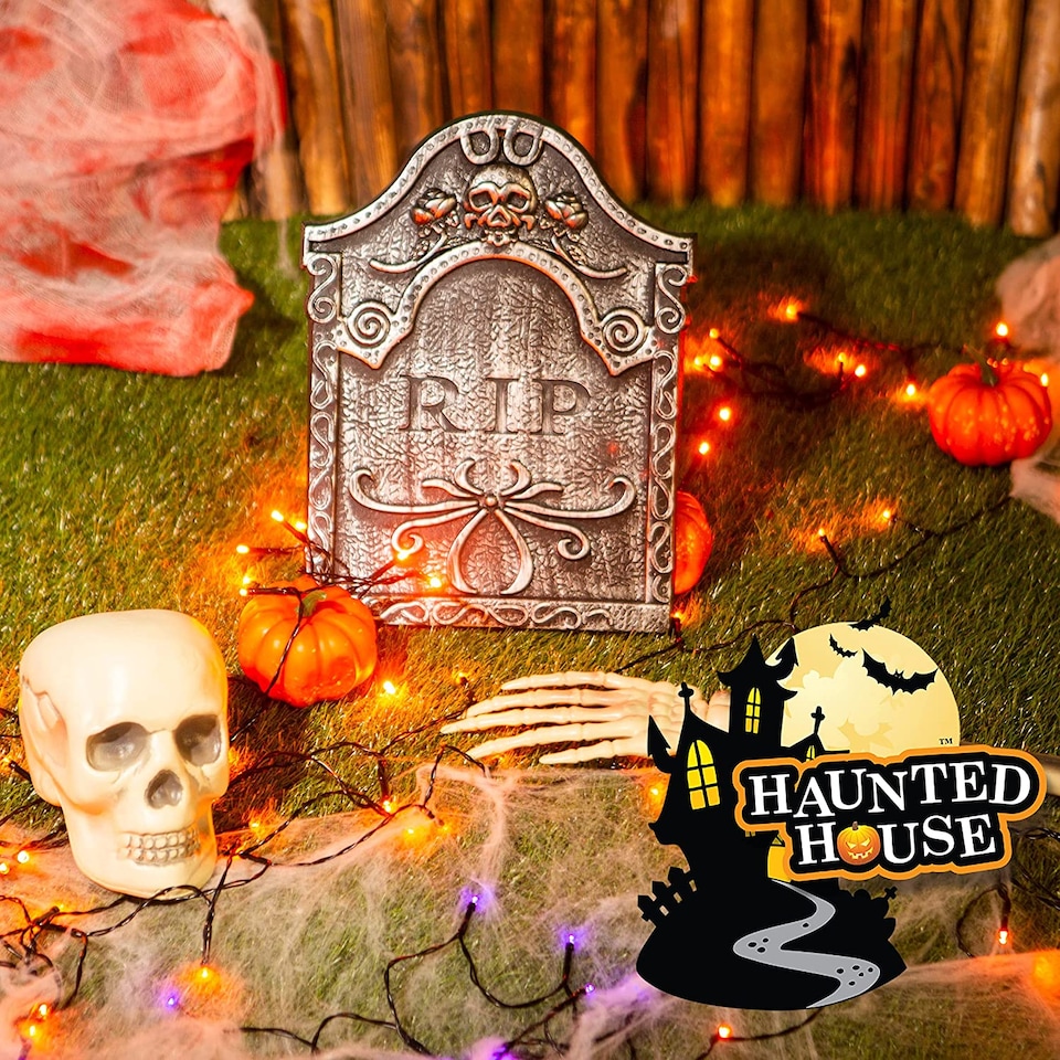 image 1 of VFM e-Store XL Halloween Tombstone Outdoor Prop - Scary Grave Garden Stake