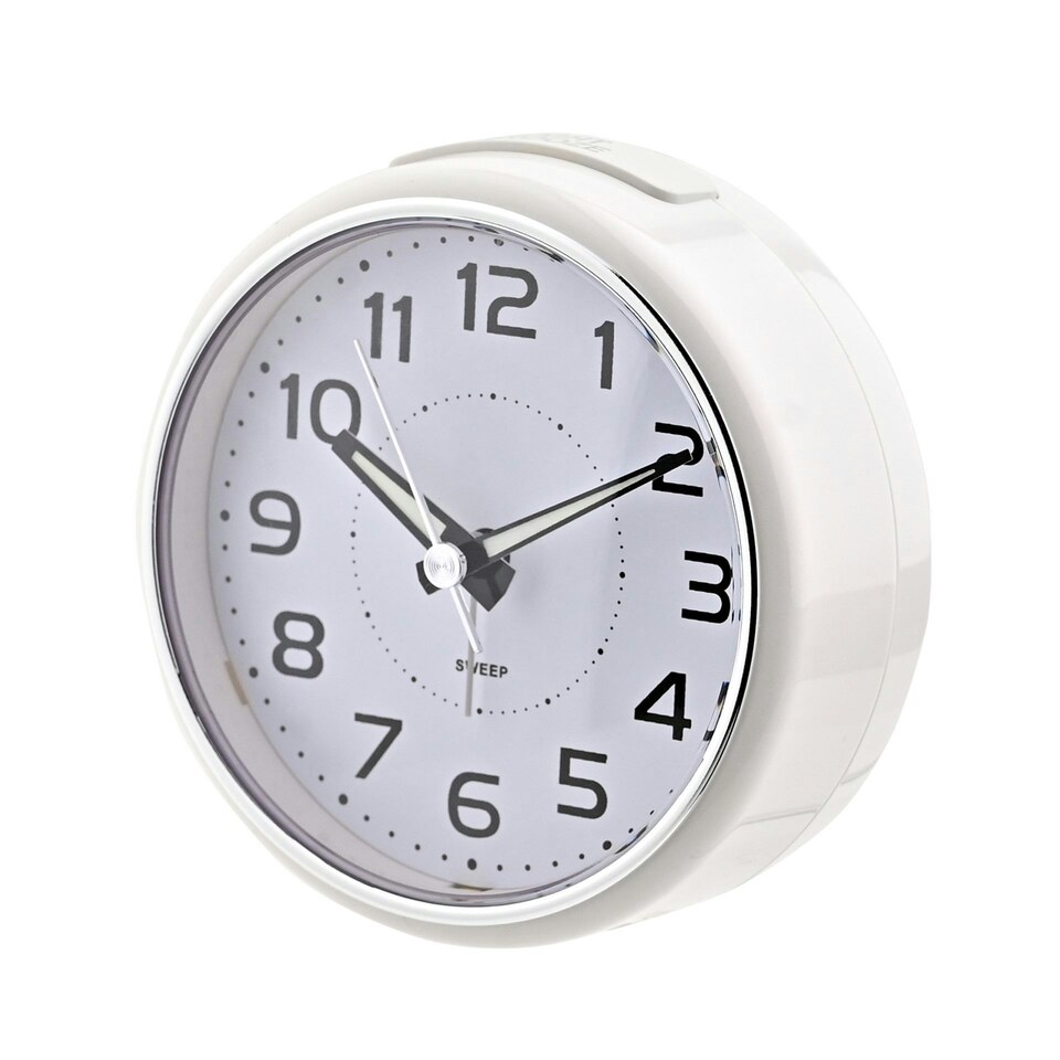image 1 of Hometime Alarm Clock Round with Illuminated Button - White Case White
