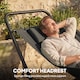 image 5 of Outsunny Outdoor Hammock with Stand with Side Pocket, Headrest, Dark Grey | Grey | Dark Grey | 237 x 90 x 92 cm