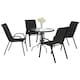 image 1 of Outsunny 5 PCs Garden Furniture Set, Round Table and Stackable Chairs Black