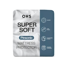 OHS Pinsonic Soft Touch Anti-Allergy Mattress Topper Protector, Super King - White