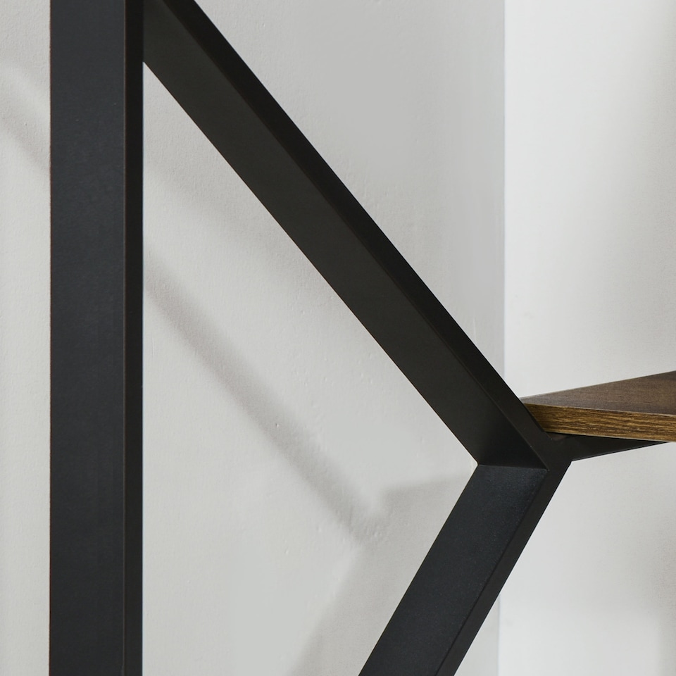 image 1 of HOMCOM Computer Desk Writing Desk Home Office PC Laptop Workstation with Storage Shelf 120 x 60 x 76cm Black Brown Wood Effect