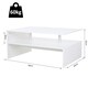 image 3 of HOMCOM 2 Tier Coffee/End Table Modern Design w/Open Shelf Living Room White