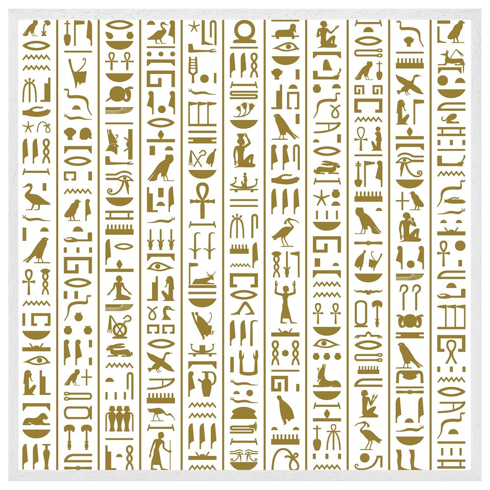 image 1 of Acient egyptian heiroglyphs (Picutre Frame) White | XS