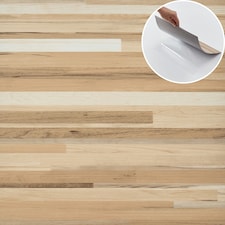 NOVECRAFTO Vinyl Floor Tiles Self Adhesive – 12x12in Peel and Stick Flooring for Kitchen, Bathroom & Living Room – Beige Brown Wooden Stripes Design Brown | 5.57sqm