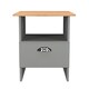image 1 of Albert Bottom Drawer Lamp Table in Dusk Grey & Riviera Oak (Ready Assembled) | Grey | Dusk Grey & Riviera Oak