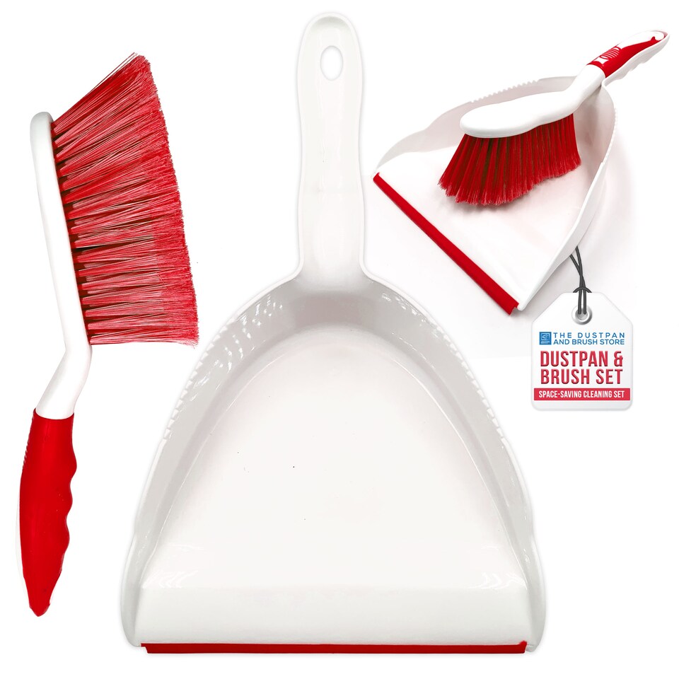 image 1 of Durable Bristles and Easy Sweep Dustpan and Brush Set