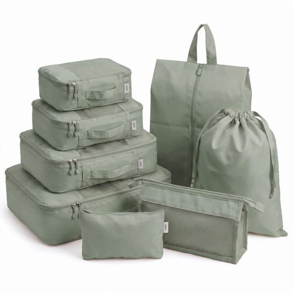 image 1 of Lugg Compression Packing Cubes 8 Piece Travel Suitcase Organiser Set