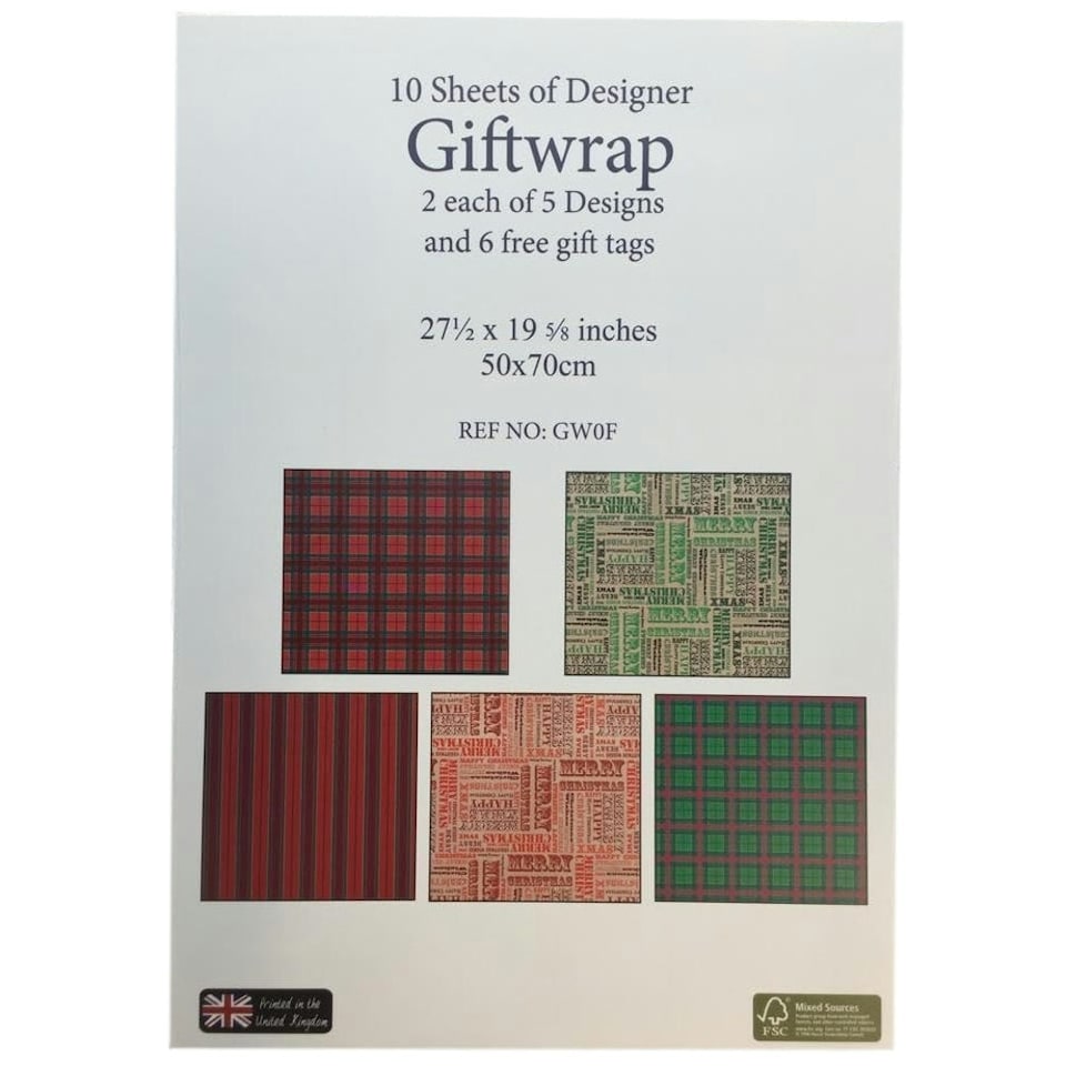 image 1 of 10 Sheet of Mix Designer' Soft touch Foiled Christmas Giftwrap