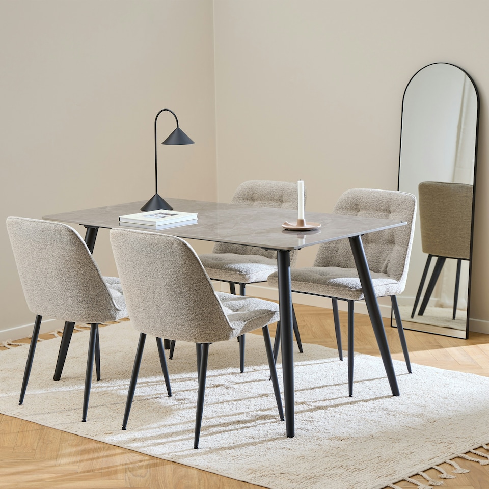 image 1 of Wicklow Rectangular Dining Table in Grey/Black