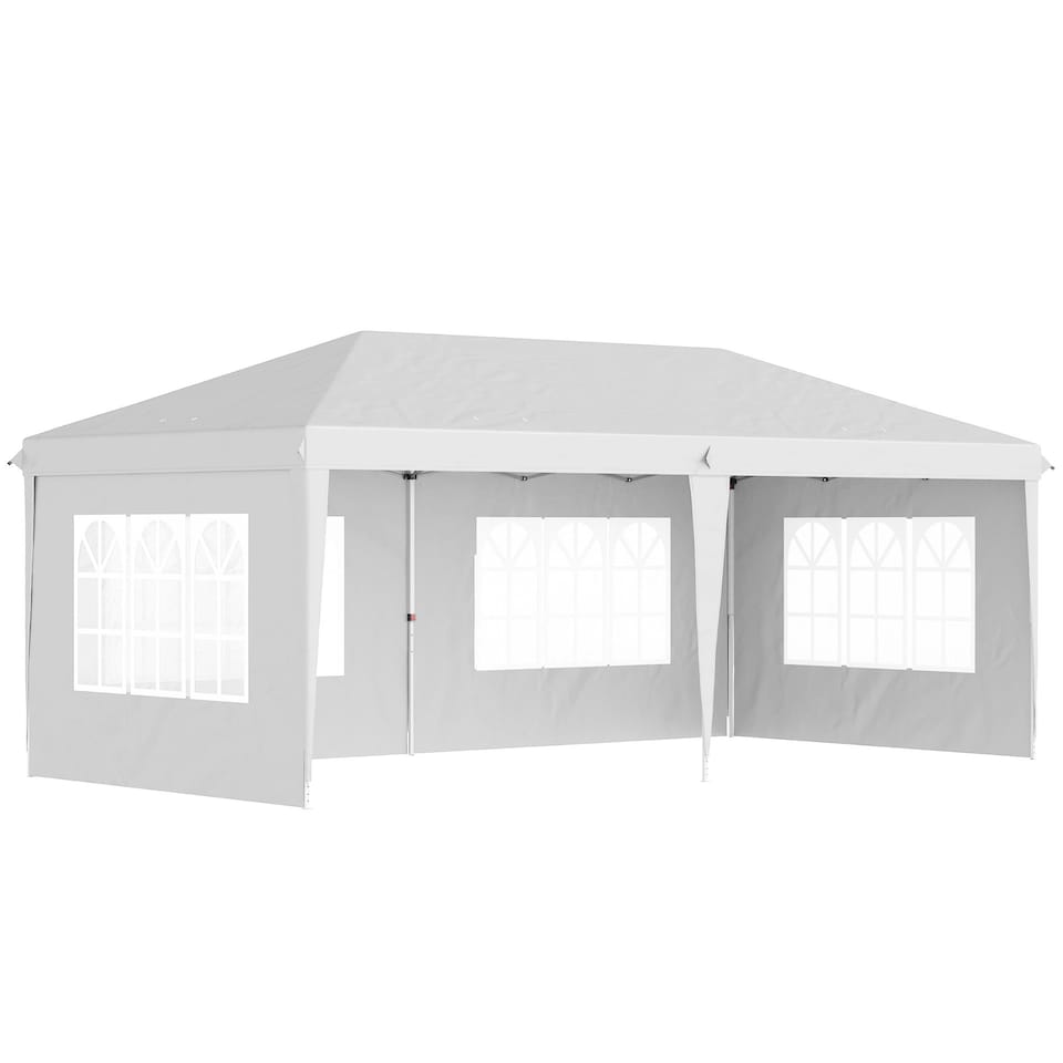 image 1 of Outsunny 3 x 6m Heavy Duty Gazebo Marquee Party Tent with Storage Bag Black