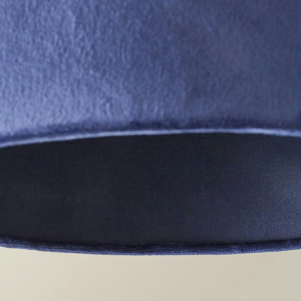 image 1 of ValueLights Reni Large Navy Velvet Pendant Shade Blue