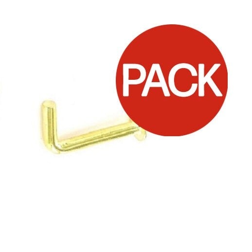 Securit Shouldered Square Hooks (Pack of 5) - Electric Brass - 32mm