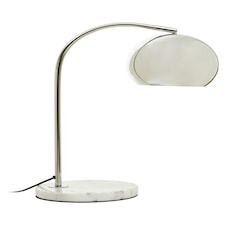 Interiors by Premier Chrome Finish Table Lamp With White Base Silver
