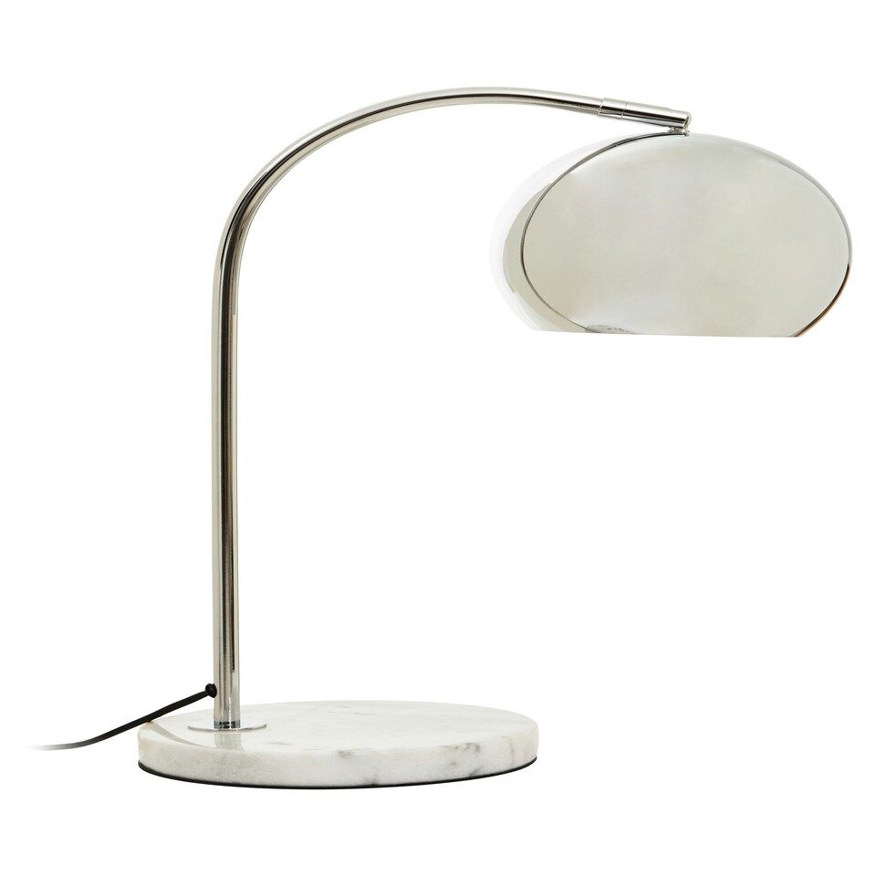 image 1 of Interiors by Premier Chrome Finish Table Lamp With White Base Silver