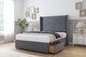 image 4 of Sloomy Devonshire Steel Plush Divan Bed Base No Drawers With 54 Inch Wingback Headboard | Grey | Steel | Small Single | 1
