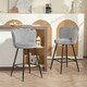 image 2 of HOMCOM Set of 2 Barstools with Petal Backrest for Kitchen Island Grey Grey