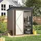 image 4 of Living and Home Garden Storage Shed with Lockable Door - Brown 154.5 x 94 x 181cm