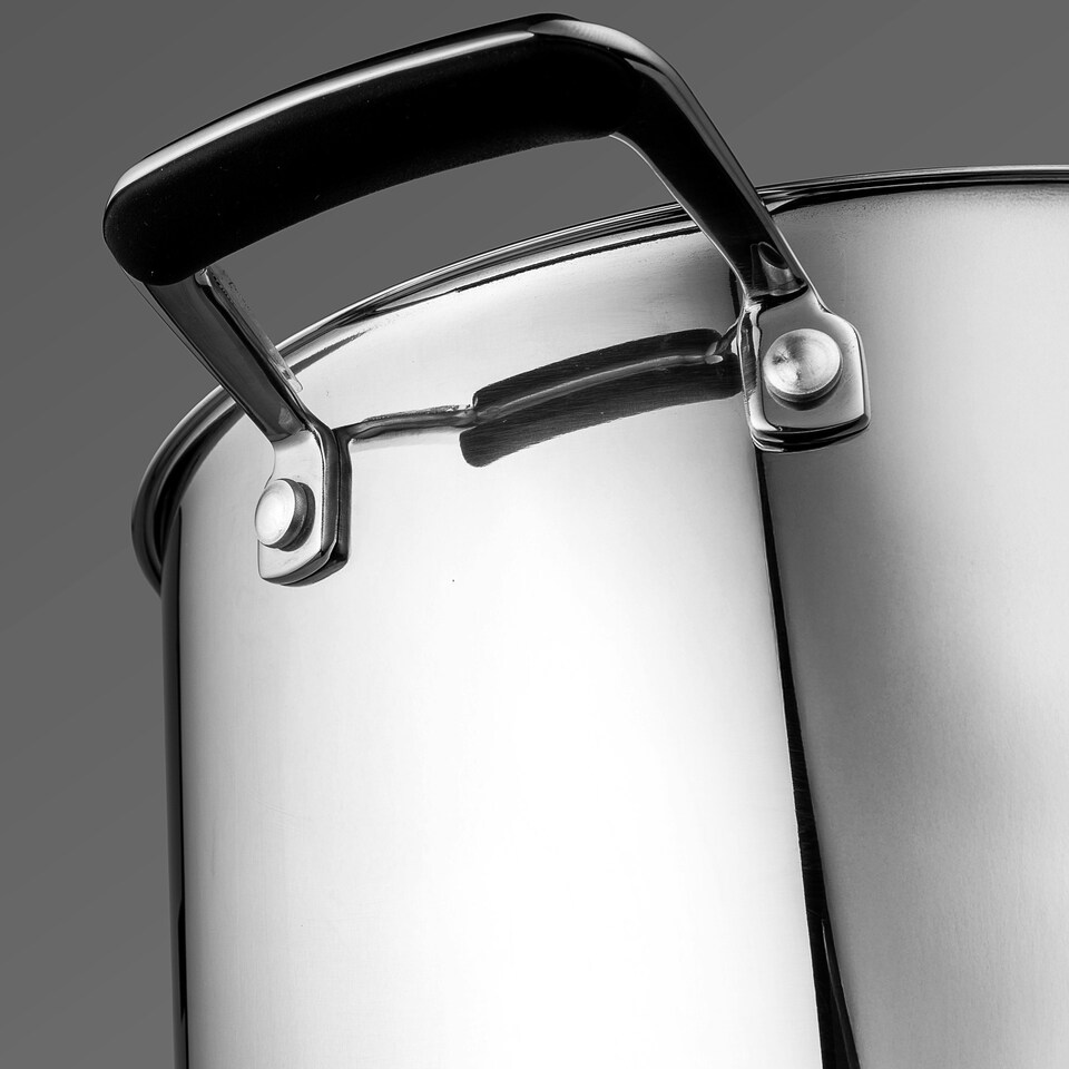 image 1 of Prochef 24cm Stainless Steel Stockpot with Glass Lid All Hob Cooking Pot