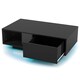 image 3 of COSTWAY Coffee Table w/LED Lights Rectangle Table Black