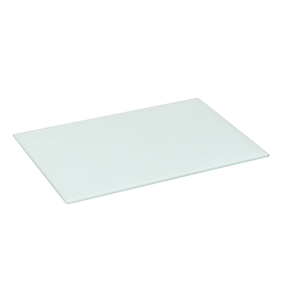 image 1 of Harbour Housewares Glass Kitchen Chopping Board - 40 x 30cm - White - Cutting Board Worktop Saver Worksurface Protector Glass Chopping Board White