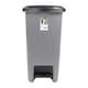 image 1 of JVL Slim Plastic Lidded Foot Pedal Waste Bin, 60L, Grey Grey