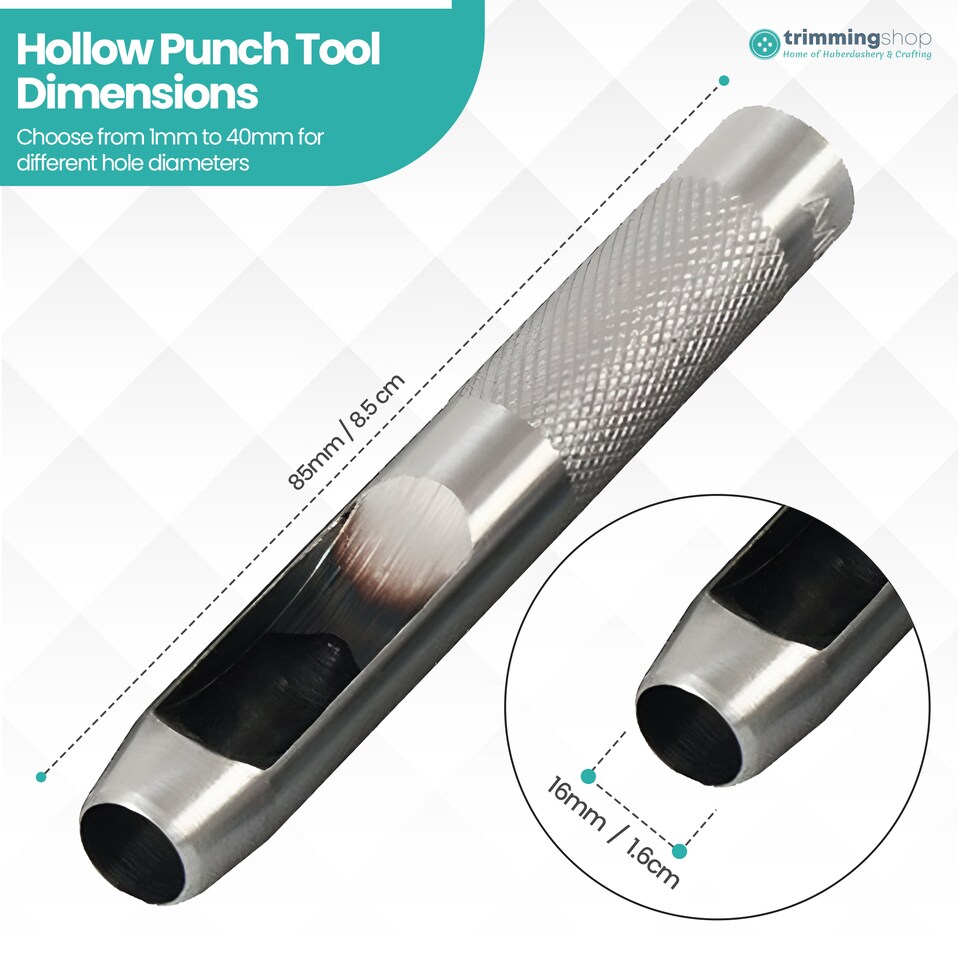 image 1 of 16mm Steel Hollow Punch Leather Hole Puncher For Piercing Holes