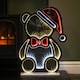 image 2 of 60cm Light up Teddy Bear in Santa Hat Christmas Infinity Decoration with LEDs