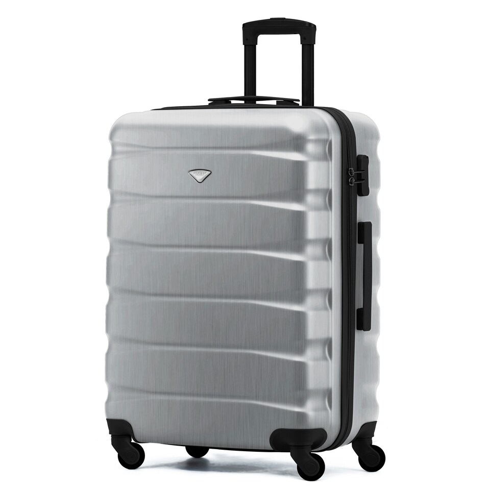 image 1 of Flight Knight 25" 4 Wheel ABS Hard Case Medium Suitcase 100+ Airlines Approved - easyJet, British Airways, Ryanair, Jet2, Emirates & Many More - Check-in | Cream | Cream/Black | Medium