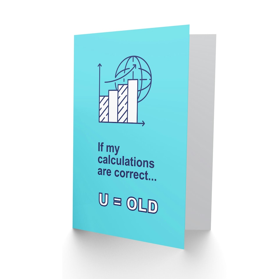 image 1 of If Calculations Are Correct Old Age Joke Funny Birthday Card