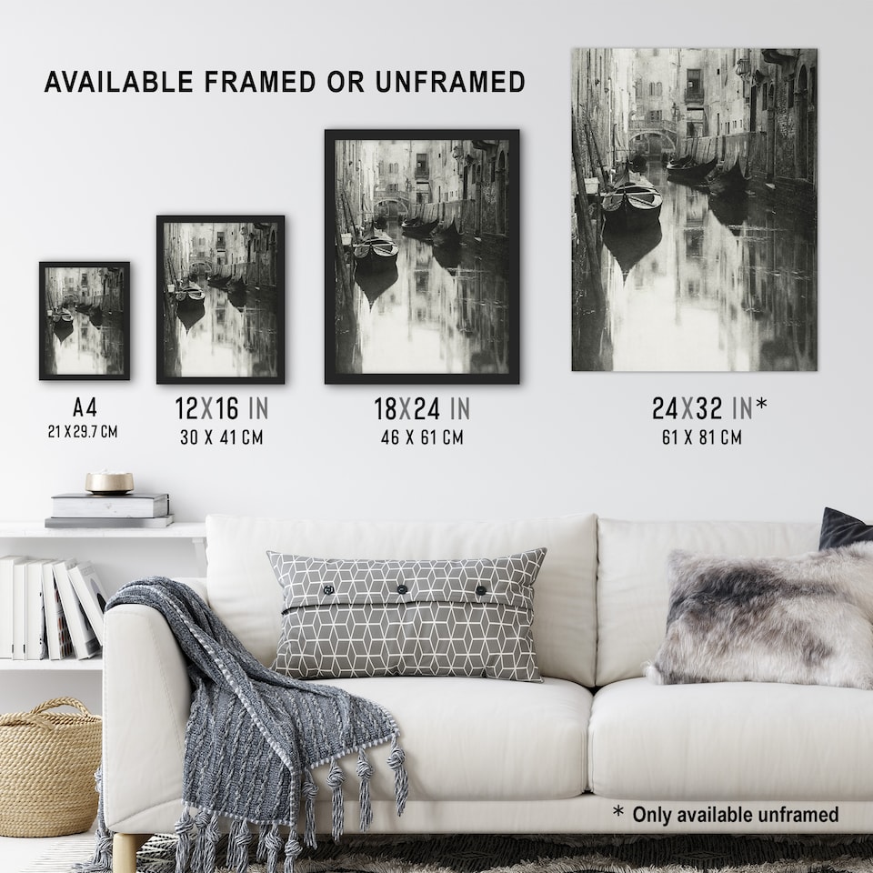 image 1 of A Venetian Canal Photograph Alfred Stieglitz Framed Wall Art Print 12X16"