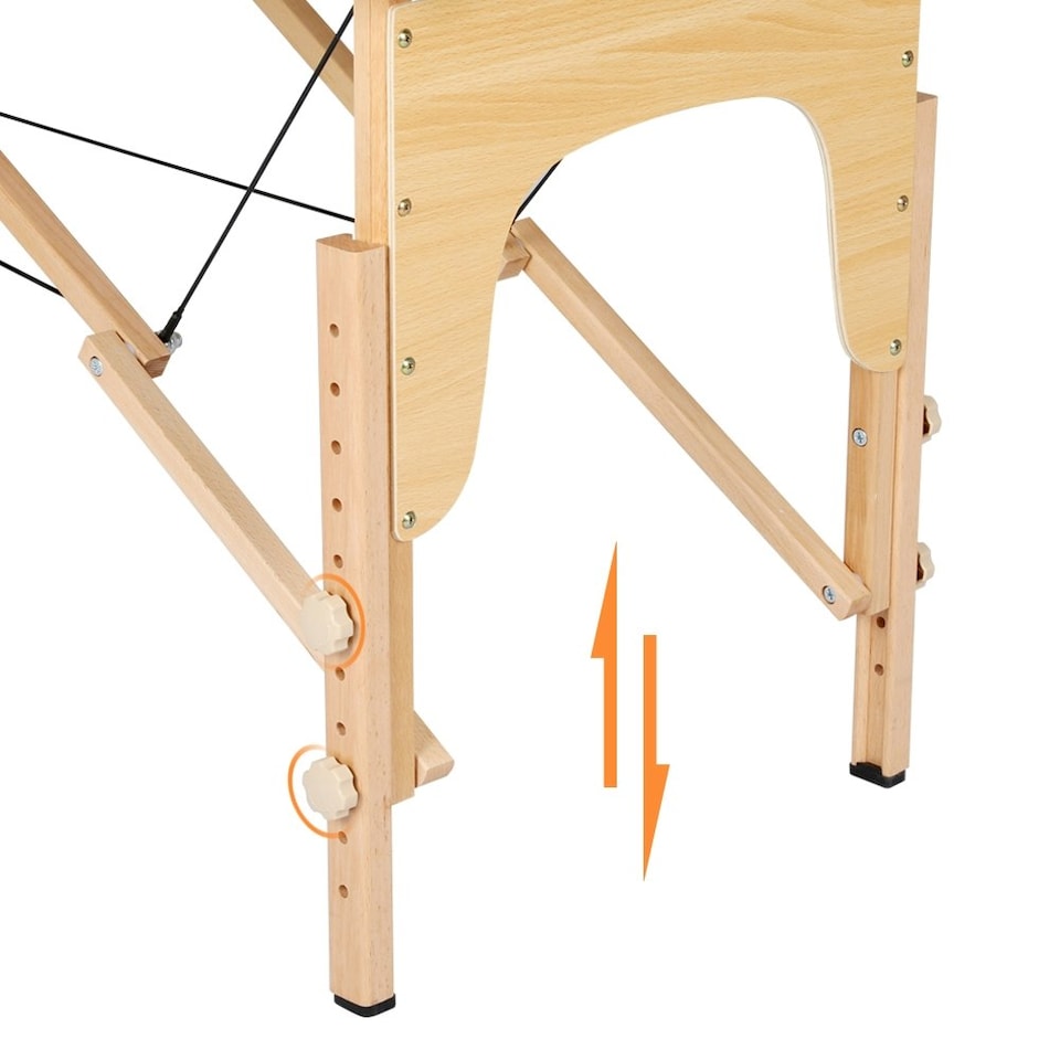 image 1 of Yaheetech 2 Sections Folding Massage Bed with Hand Pallet