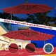 image 8 of COSTWAY 10FT Cantilever Parasol Patio Offset Umbrella LED Lights Red