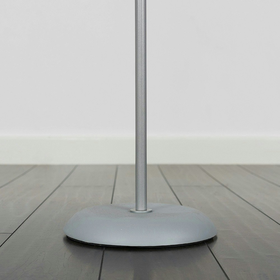 image 1 of ValueLights Dalby Chrome Uplighter Floor Lamp White Shade & Bulb Silver