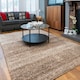 image 2 of KUKOON Beige Striped Mottled Shaggy Living Room Area Rug 160cm x 230cm