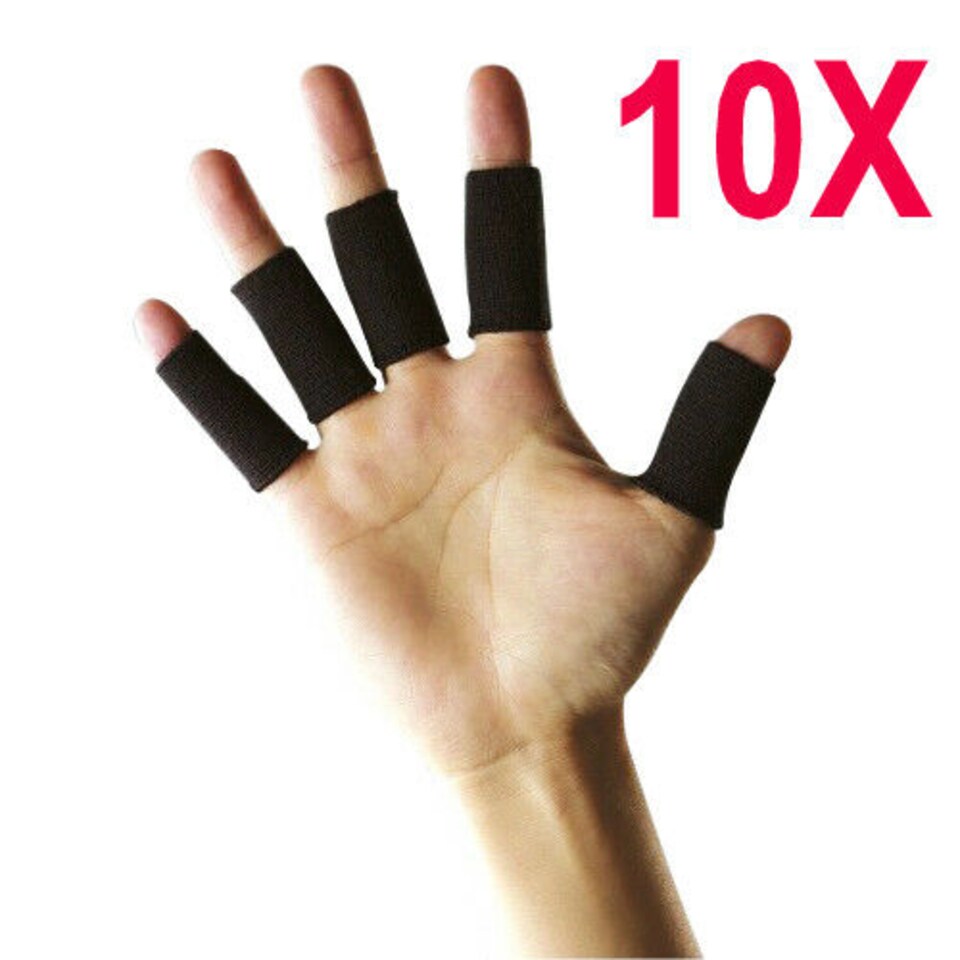 image 1 of 10 Pack Stretch Finger Sleeves | Elastic Grip Finger Protectors for Sports and Everyday Activities