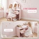 image 3 of AIYAPLAY Kids Vanity Table and Chair Set with Tri-Folding Mirror for 3+