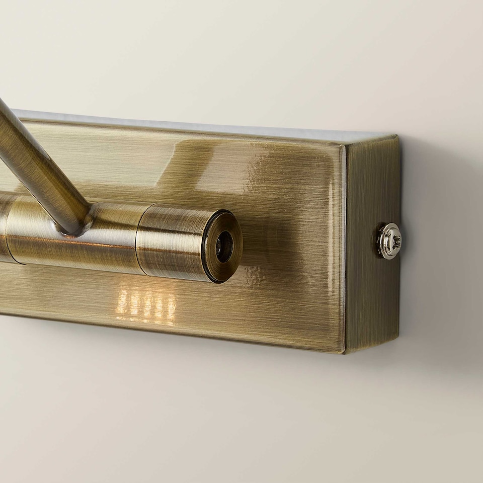 image 1 of ValueLights Modern Adjustable Antique Brass Picture Wall Light | Gold