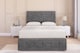 image 1 of Sloomy Cambridge Steel Plush Divan Bed Base 4 Drawers With 54 Inch Floor Standing Headboard & 12 Inch Matching Footboard | Grey | Steel | Double | 1