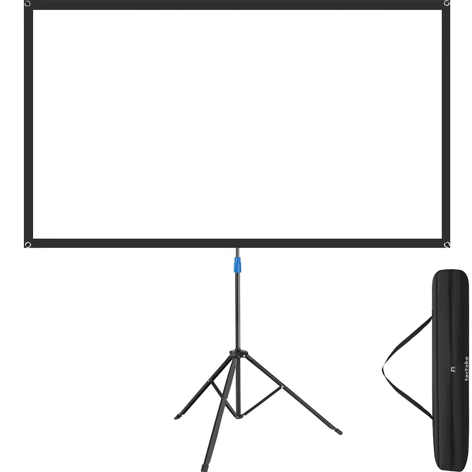 image 1 of Cinema Projector Screen with Foldable Tripod, 16:9, 4K, HD | White | white | L | 1