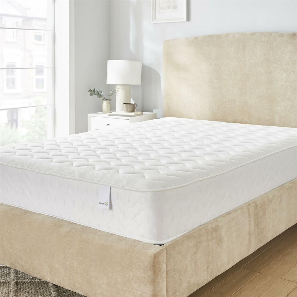 image 1 of Deluxe 8 Inch Mattress Memory Foam & Spring or Topper UK Made Single Double King | White | Double
